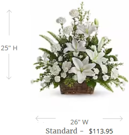 Peaceful White Lilies Basket