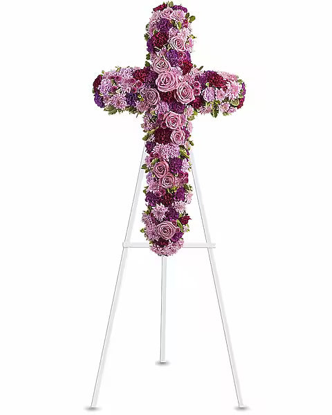 Floral cross arrangement